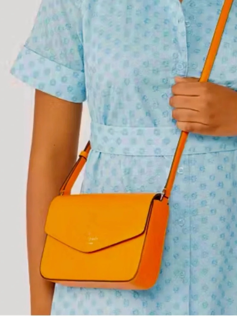 Kate Spade Sadie Envelope Crossbody Bag Orange Leather K7378 Turmeric Root